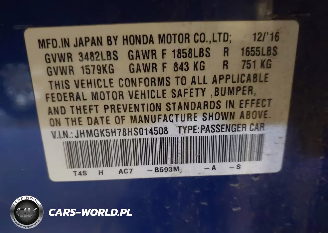 2017 Honda Fit Ex VIN:JHMGK5H78HS014508 - 9