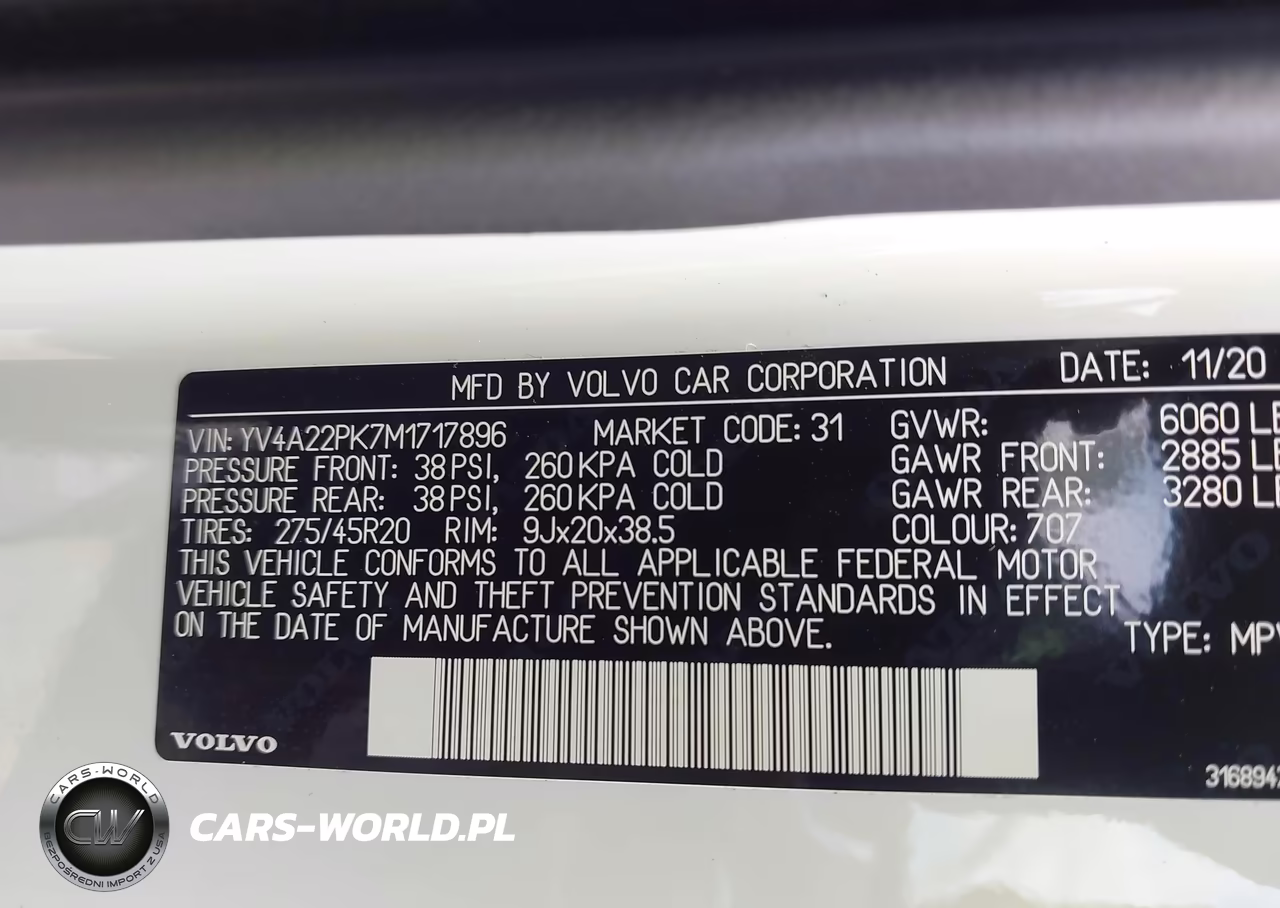 2021 Volvo Xc90 T6 Momentum 7 Passenger VIN:YV4A22PK7M1717896 - 9