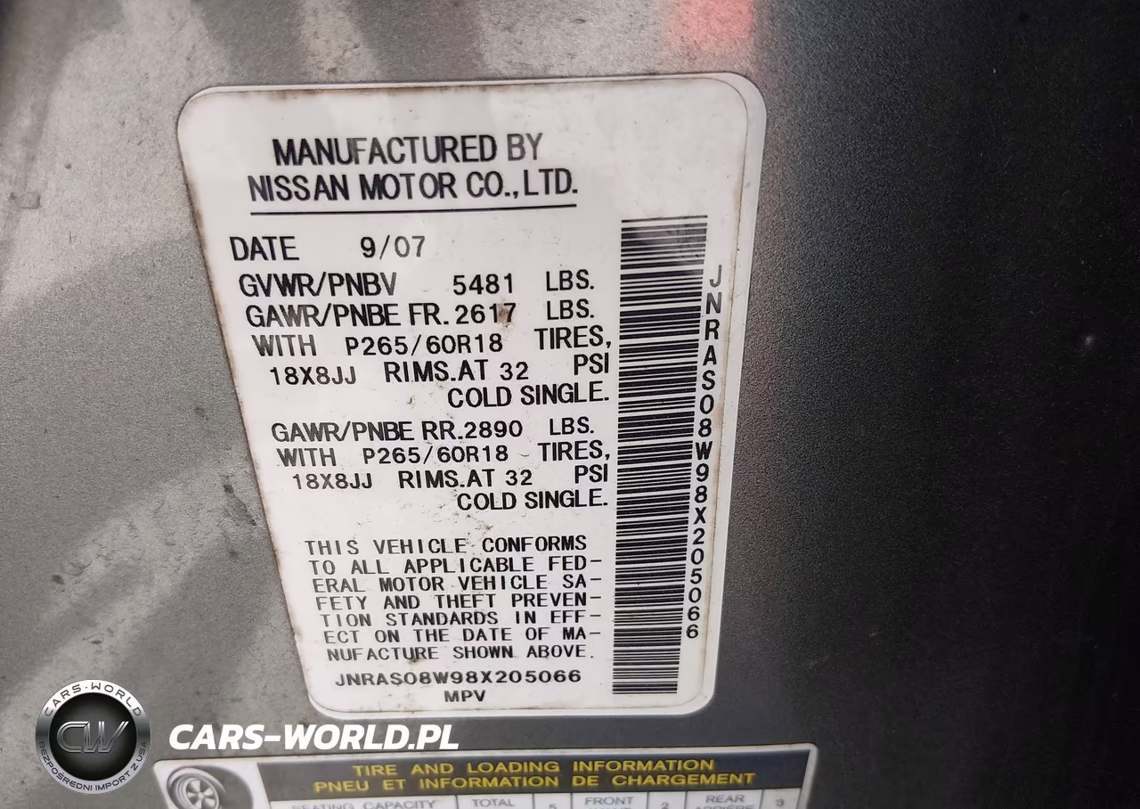 2008 Infiniti Fx35 VIN:JNRAS08W98X205066 - 9