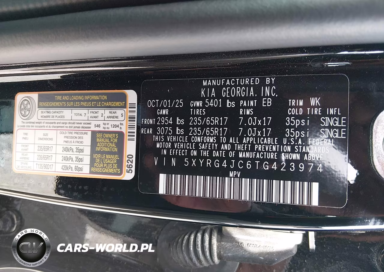 2026 Kia Sorento Lx VIN:5XYRG4JC6TG423974 - 9