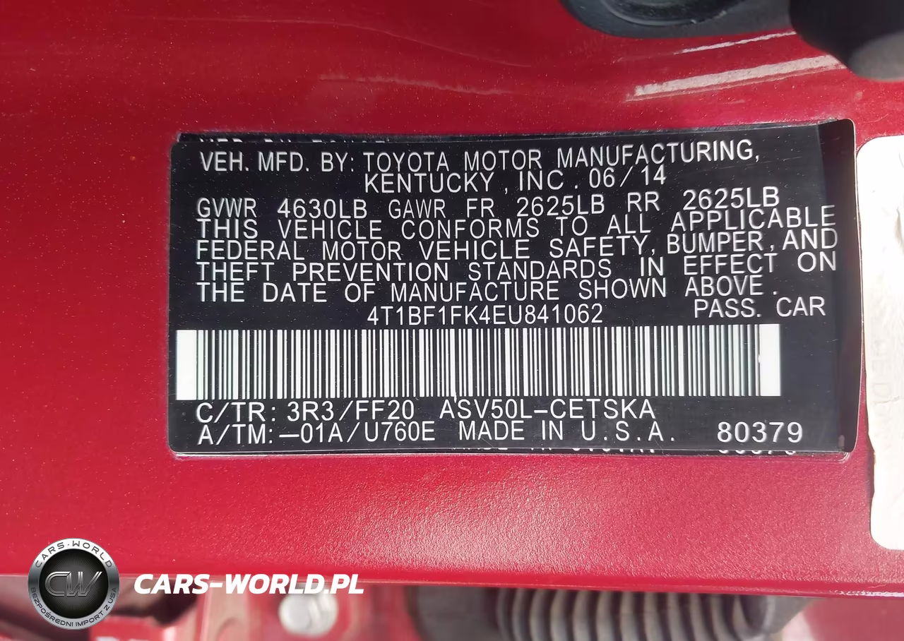 2014 Toyota Camry Se VIN:4T1BF1FK4EU841062 - 9