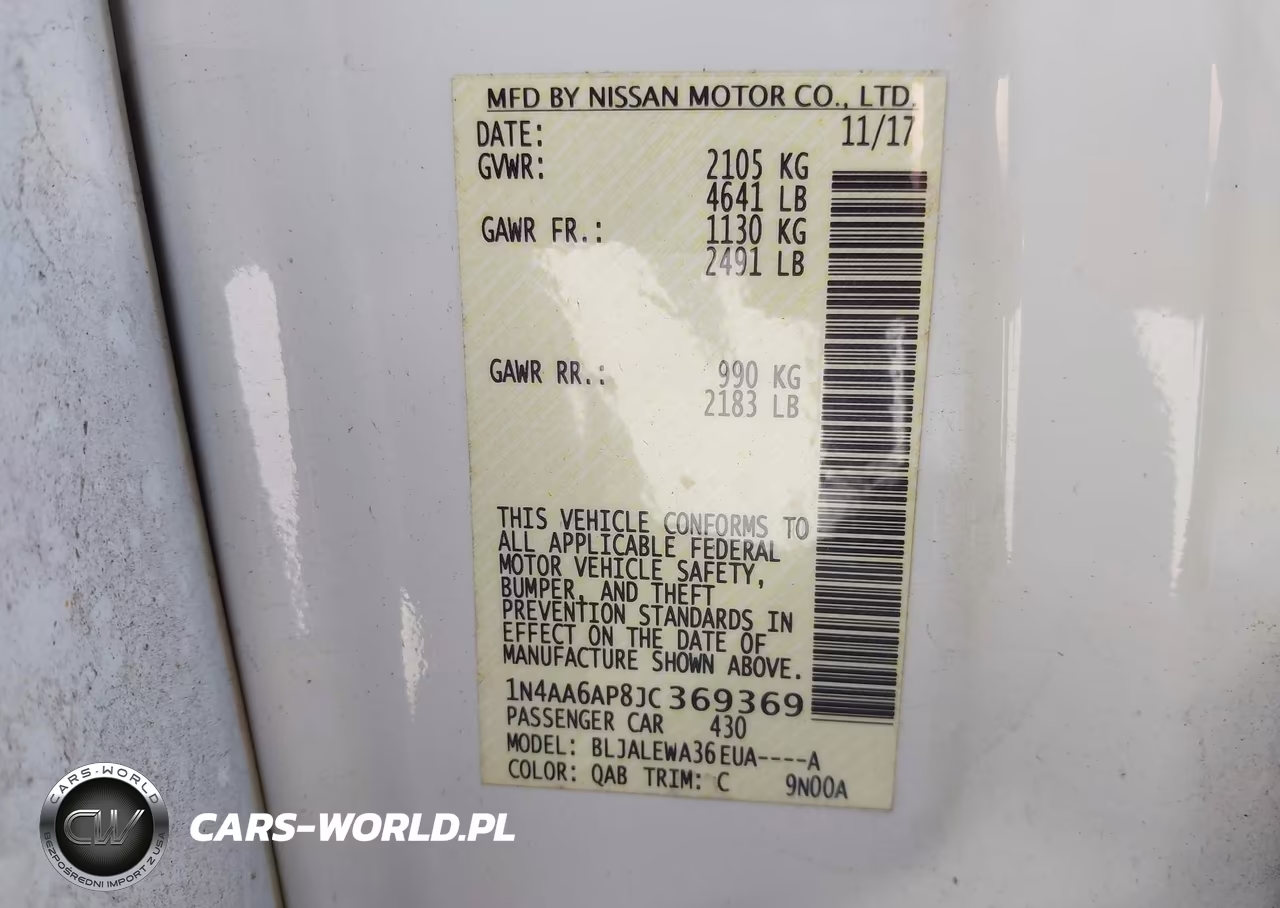 2018 Nissan Maxima 3.5 Sl VIN:1N4AA6AP8JC369369 - 9