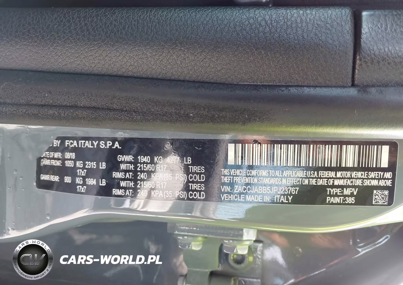 2018 Jeep Renegade Latitude Fwd VIN:ZACCJABB5JPJ23767 - 9