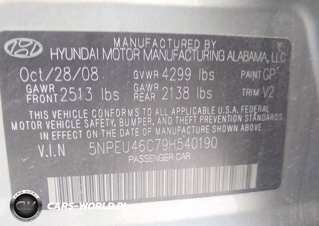 2009 Hyundai Sonata Limited VIN:5NPEU46C79H540190 - 9
