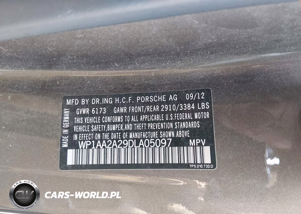 2013 Porsche Cayenne VIN:WP1AA2A29DLA05097 - 9