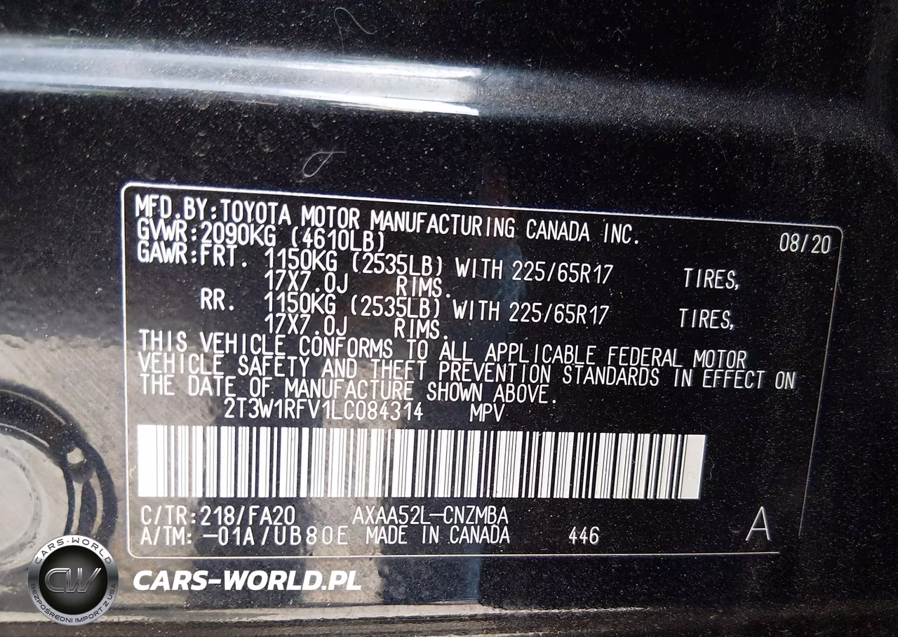 2020 Toyota Rav4 Xle VIN:2T3W1RFV1LC084314 - 9