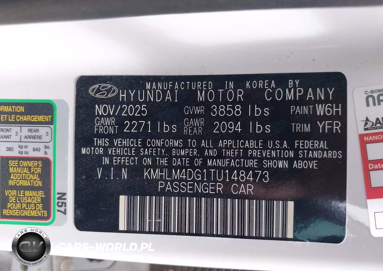 2026 Hyundai Elantra Sel Sport VIN:KMHLM4DG1TU148473 - 9