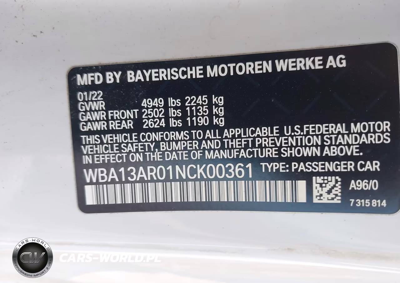 2022 BMW M440I xDrive VIN:WBA13AR01NCK00361 - 9
