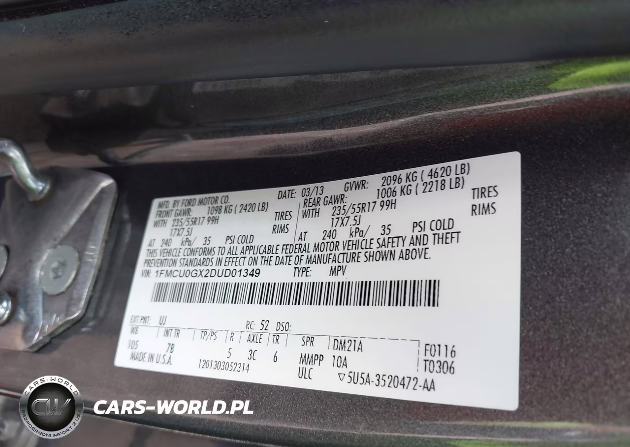 2013 Ford Escape Se VIN:1FMCU0GX2DUD01349 - 9