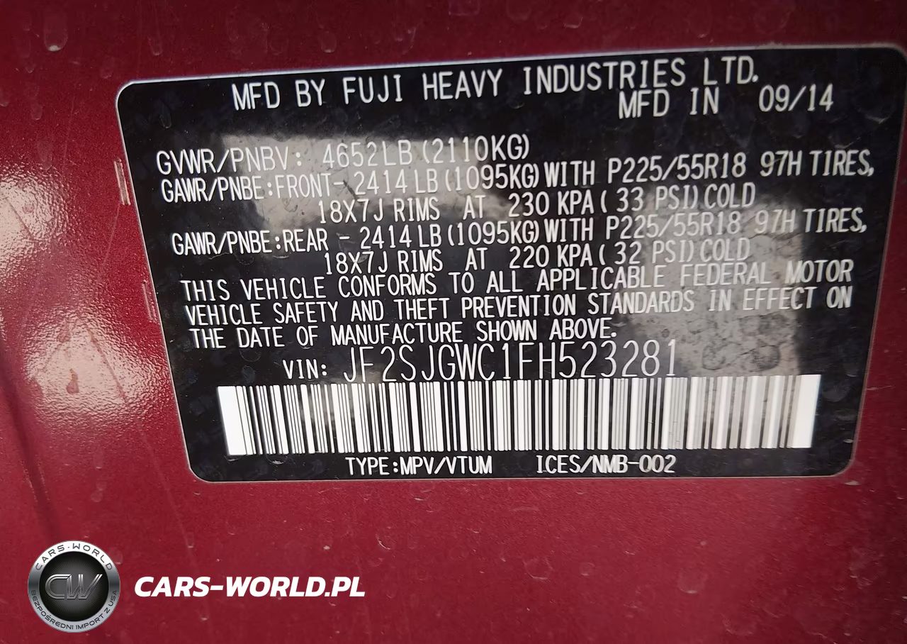 2015 Subaru Forester 2.0Xt Touring VIN:JF2SJGWC1FH523281 - 9