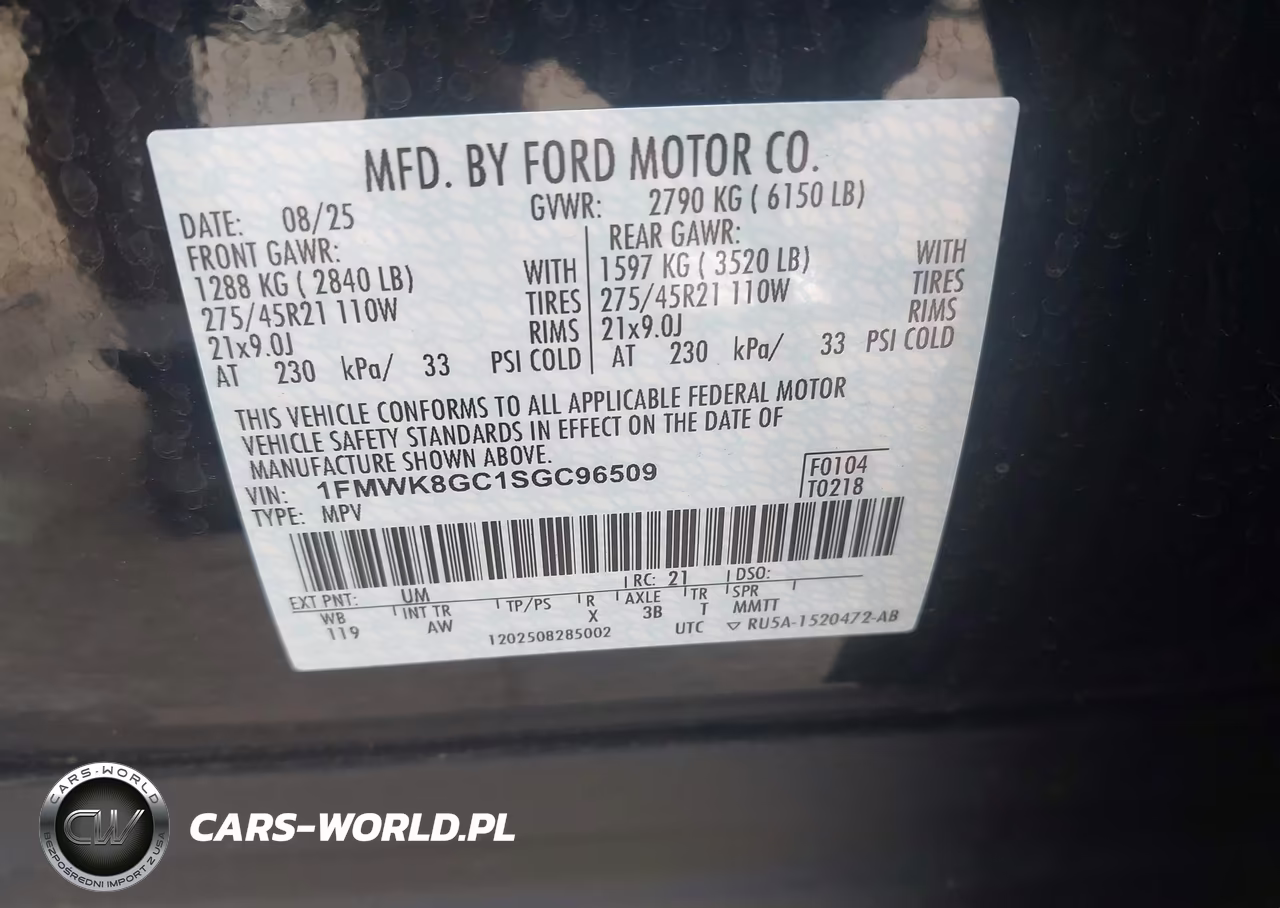 2025 Ford Explorer St VIN:1FMWK8GC1SGC96509 - 9
