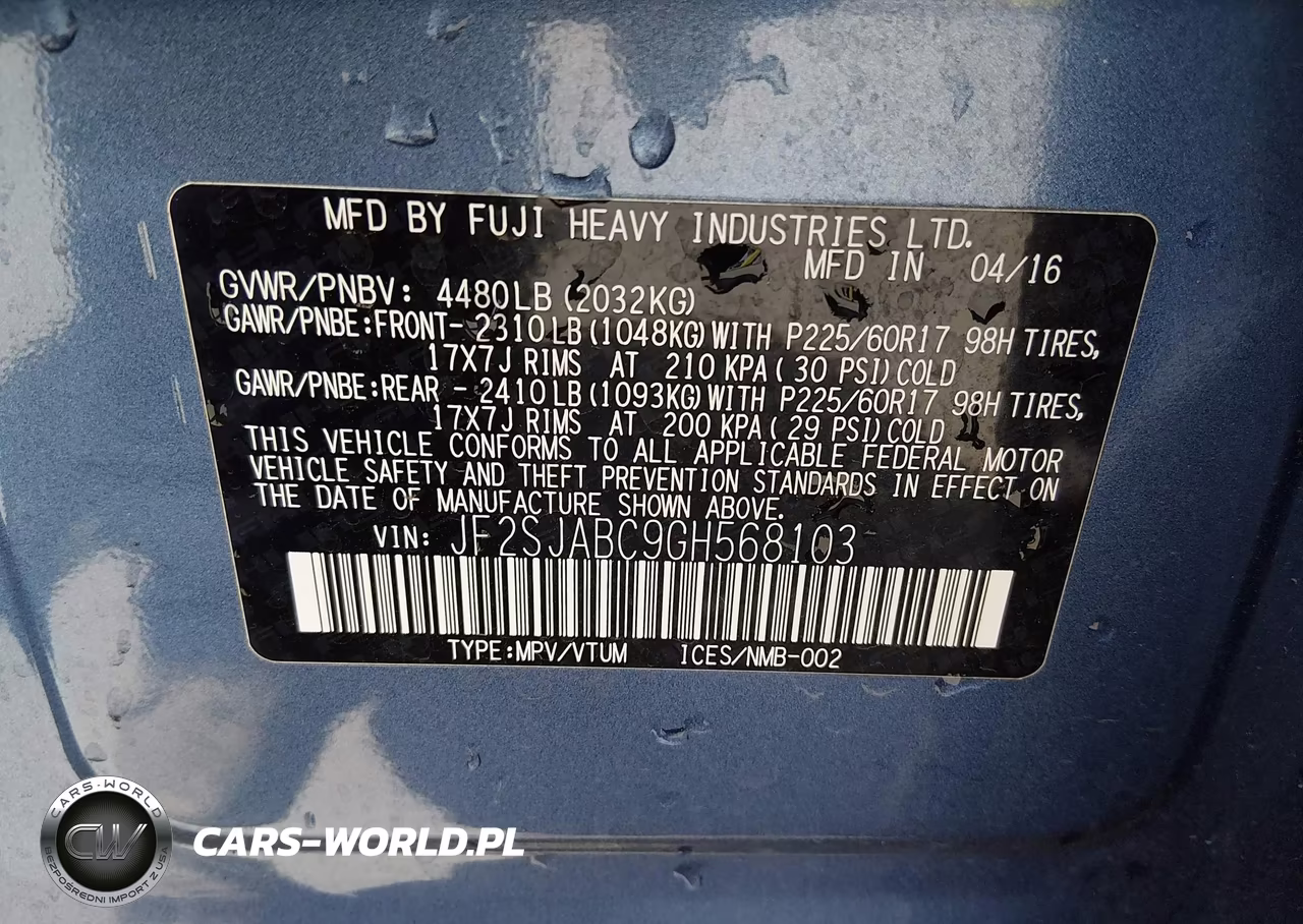 2016 Subaru Forester 2.5I VIN:JF2SJABC9GH568103 - 9