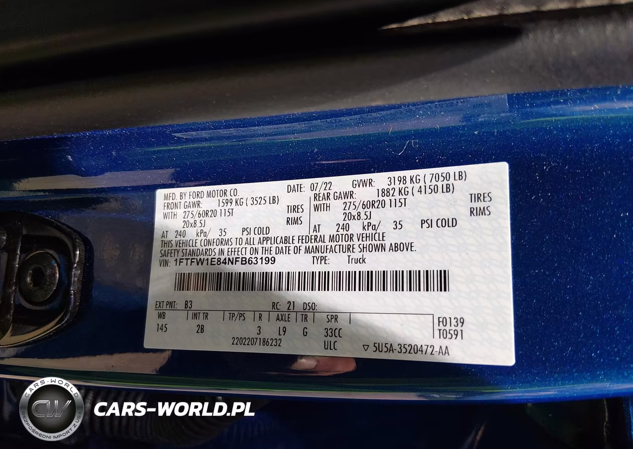 2022 Ford F-150 Lariat VIN:1FTFW1E84NFB63199 - 9