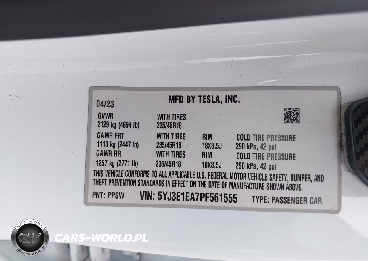 2023 Tesla Model 3 Rear-Wheel Drive VIN:5YJ3E1EA7PF561555 - 9