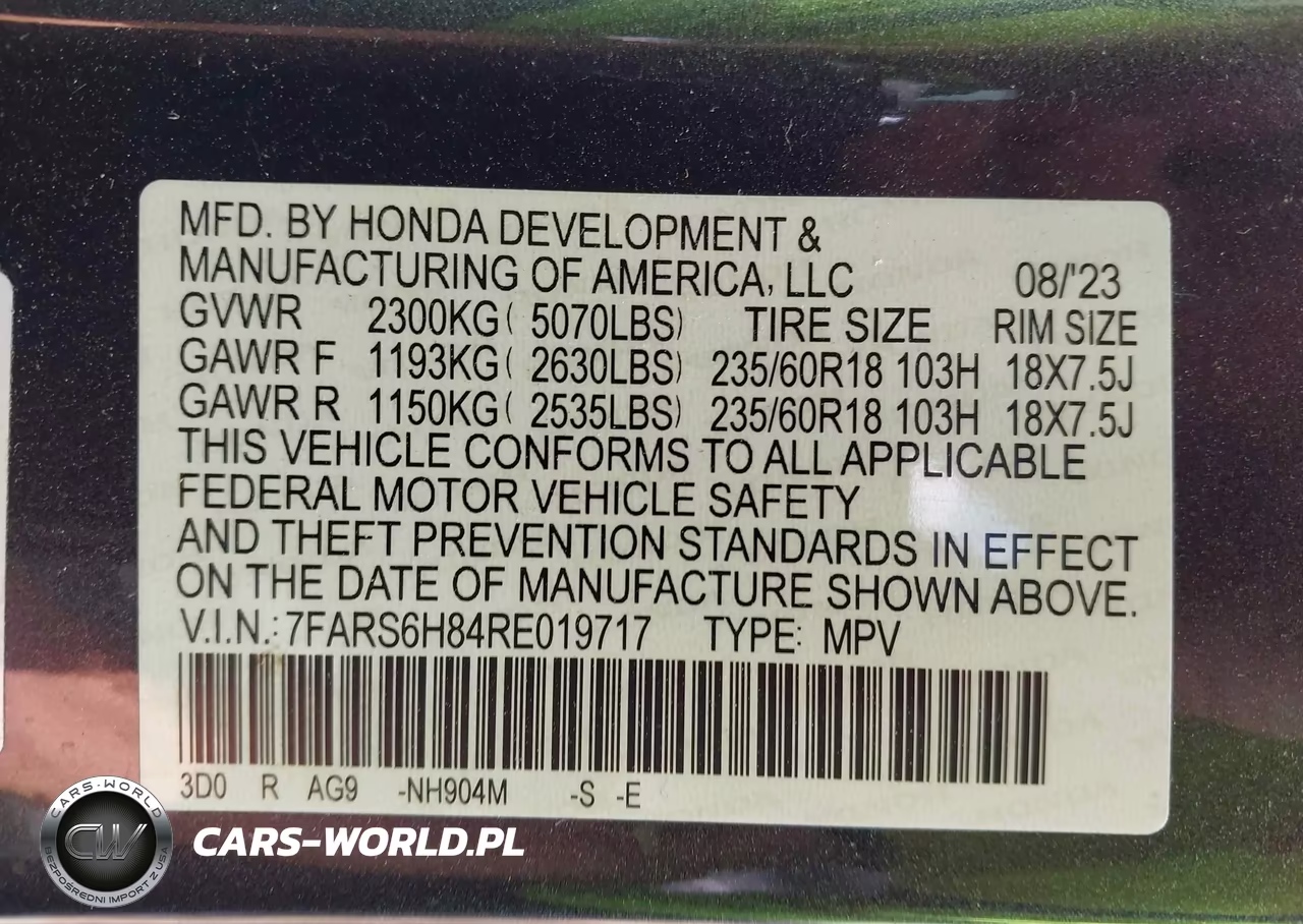 2024 Honda Cr-V Hybrid Sport-L VIN:7FARS6H84RE019717 - 9
