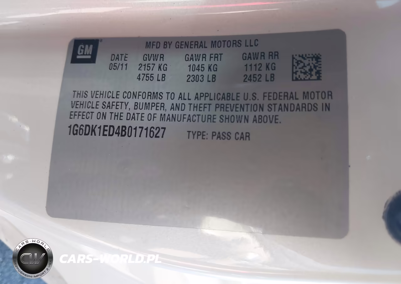2011 Cadillac Cts Performance VIN:1G6DK1ED4B0171627 - 9