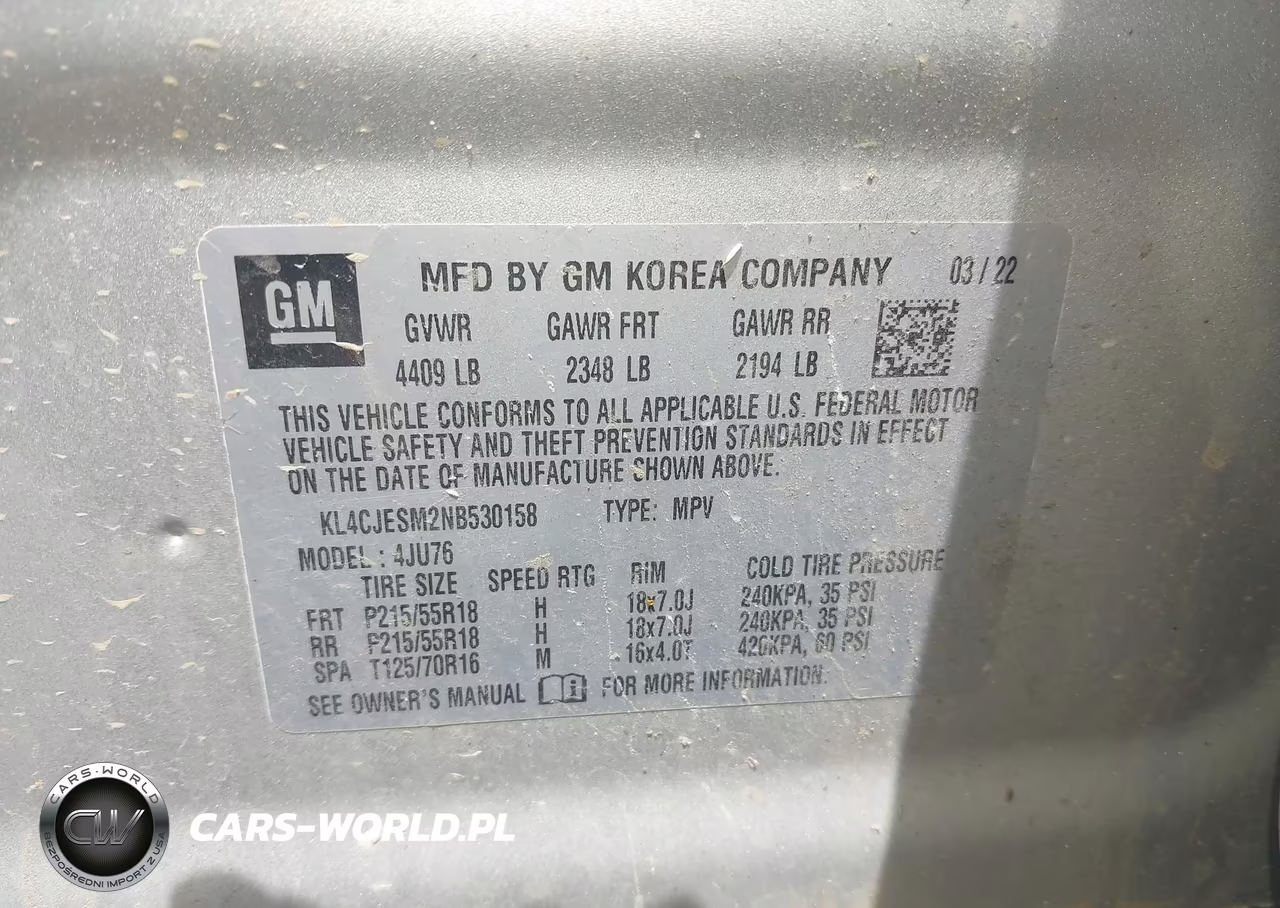 2022 Buick Encore Awd Preferred VIN:KL4CJESM2NB530158 - 9