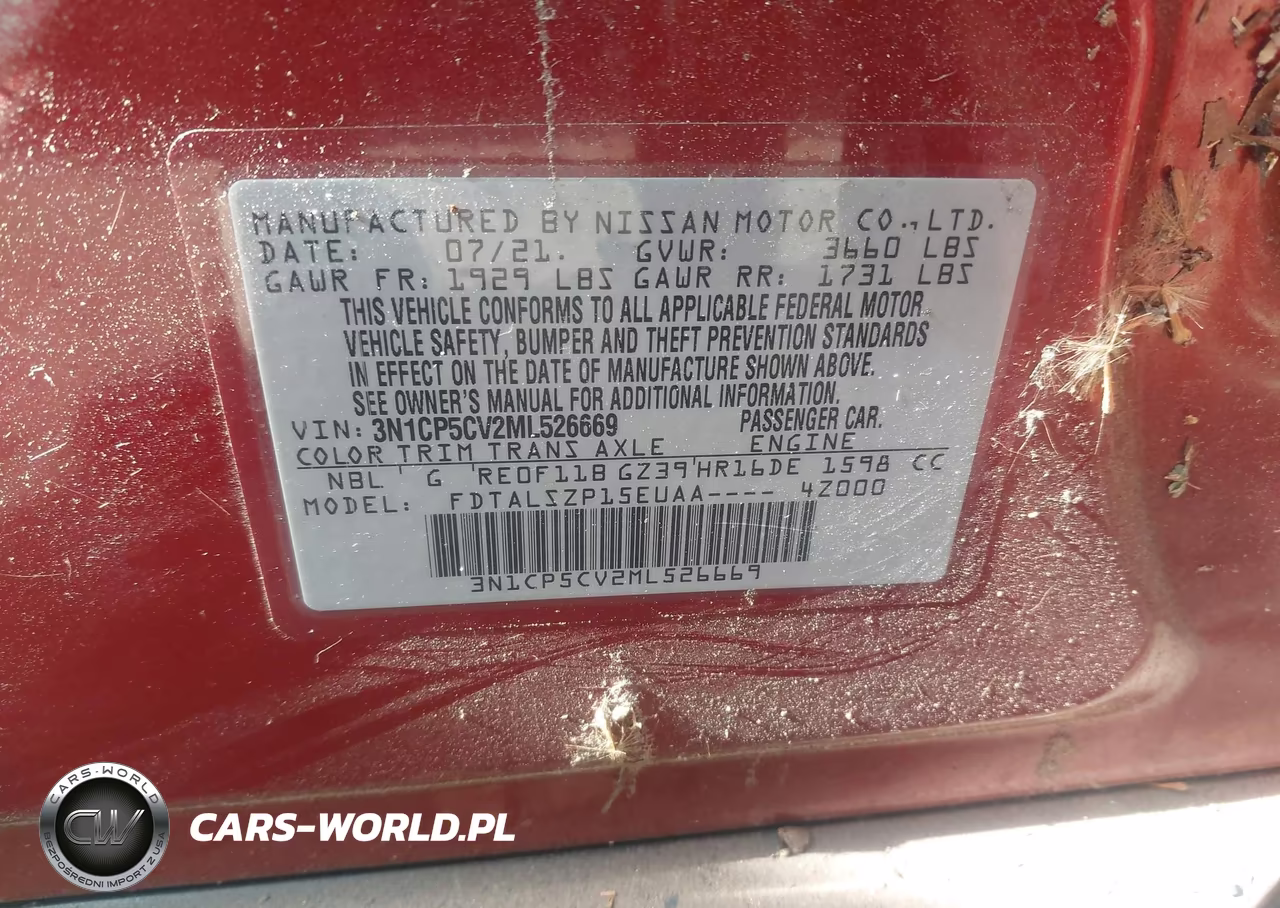 2021 Nissan Kicks Sv Xtronic Cvt VIN:3N1CP5CV2ML526669 - 9