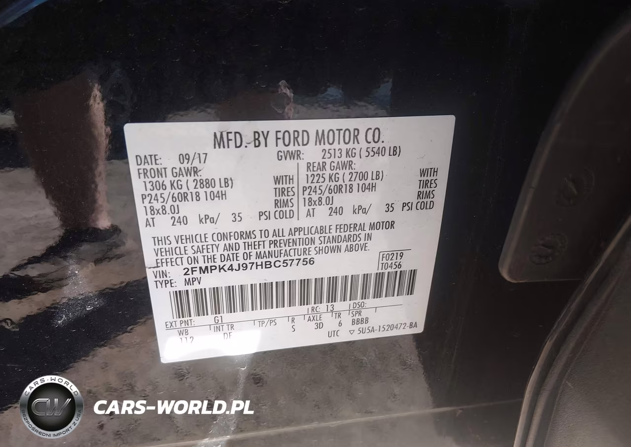 2017 Ford Edge Sel VIN:2FMPK4J97HBC57756 - 9