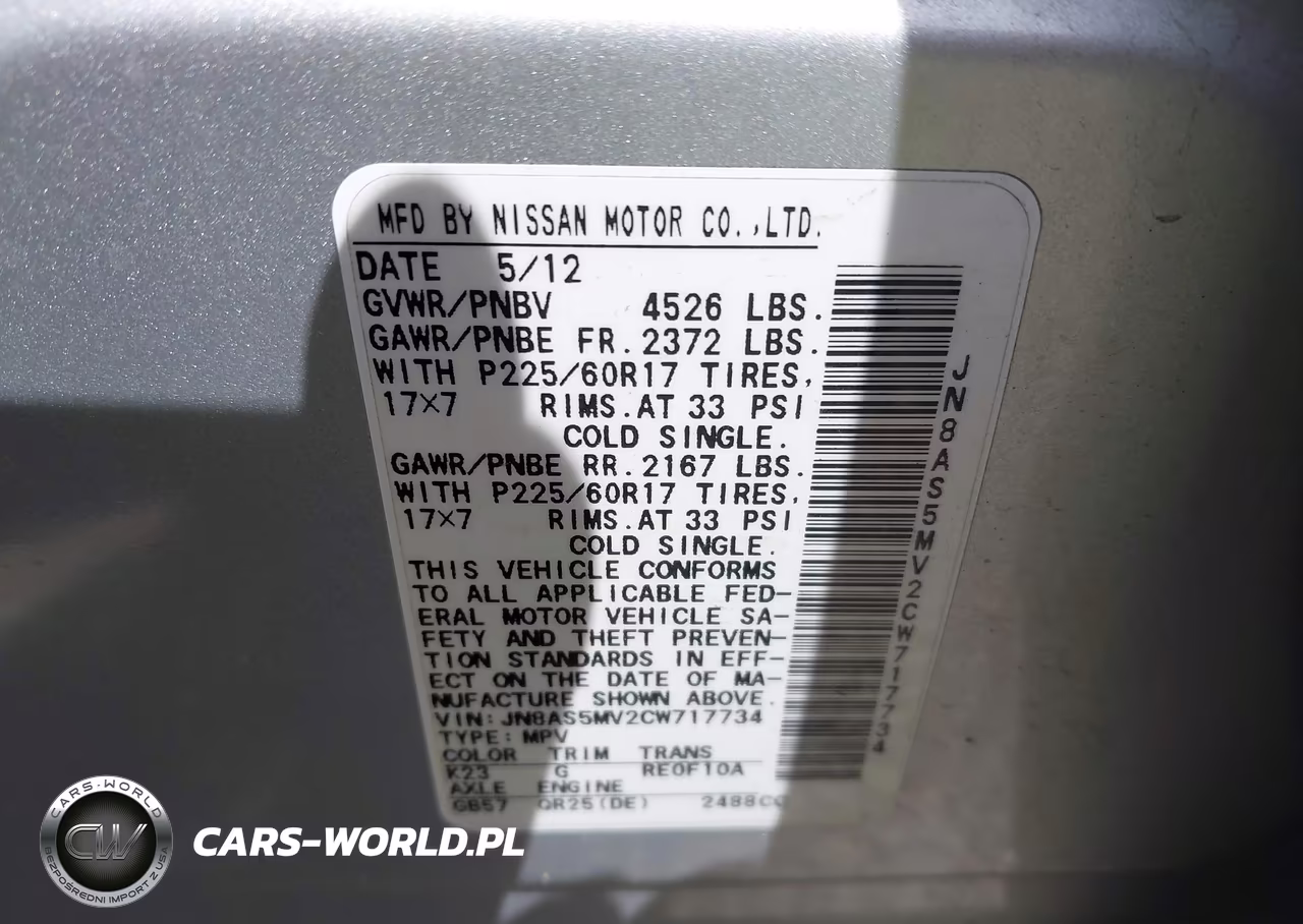 2012 Nissan Rogue Sv VIN:JN8AS5MV2CW717734 - 9