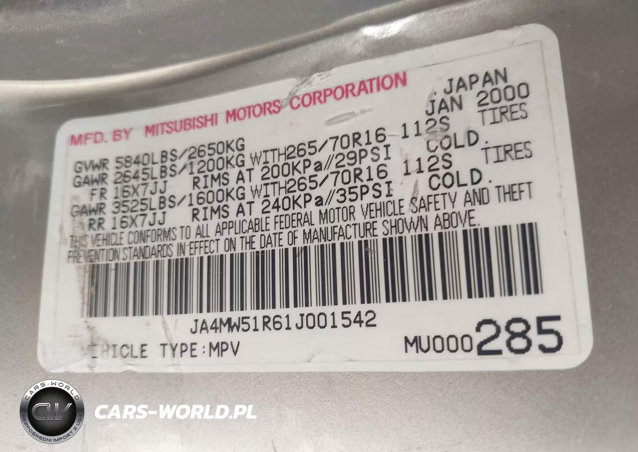 2001 Mitsubishi Montero Limited VIN:JA4MW51R61J001542 - 9