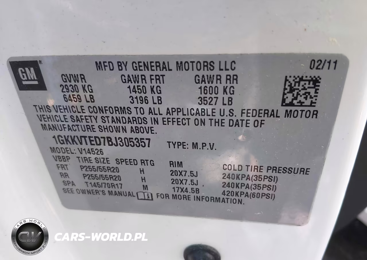 2011 GMC Acadia Denali VIN:1GKKVTED7BJ305357 - 9