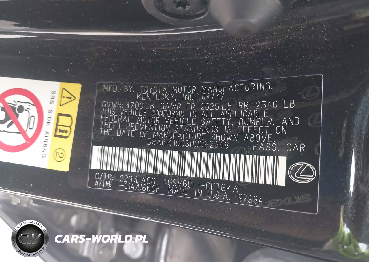 2017 Lexus Es 350 VIN:58ABK1GG3HU062948 - 9