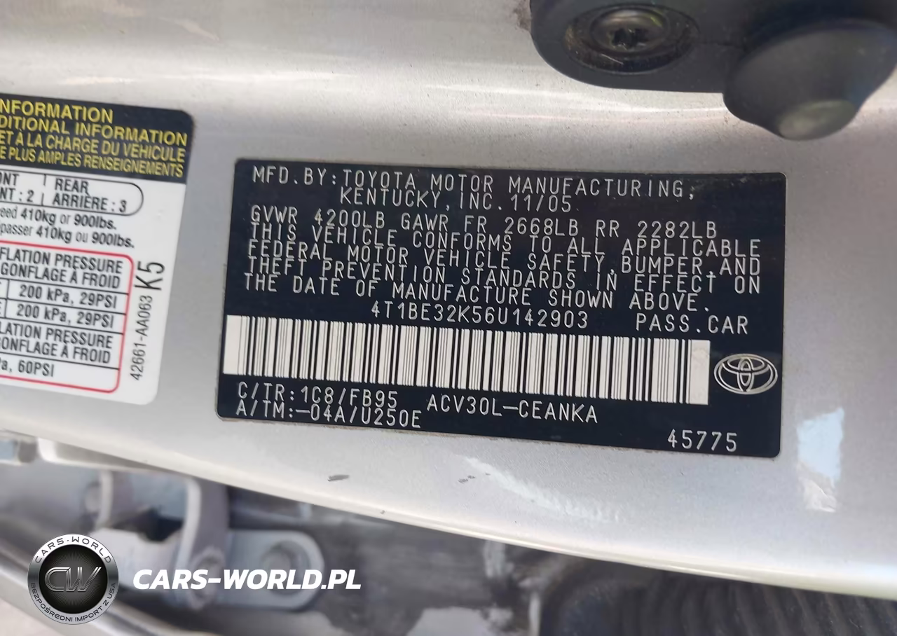 2006 Toyota Camry Std VIN:4T1BE32K56U142903 - 9