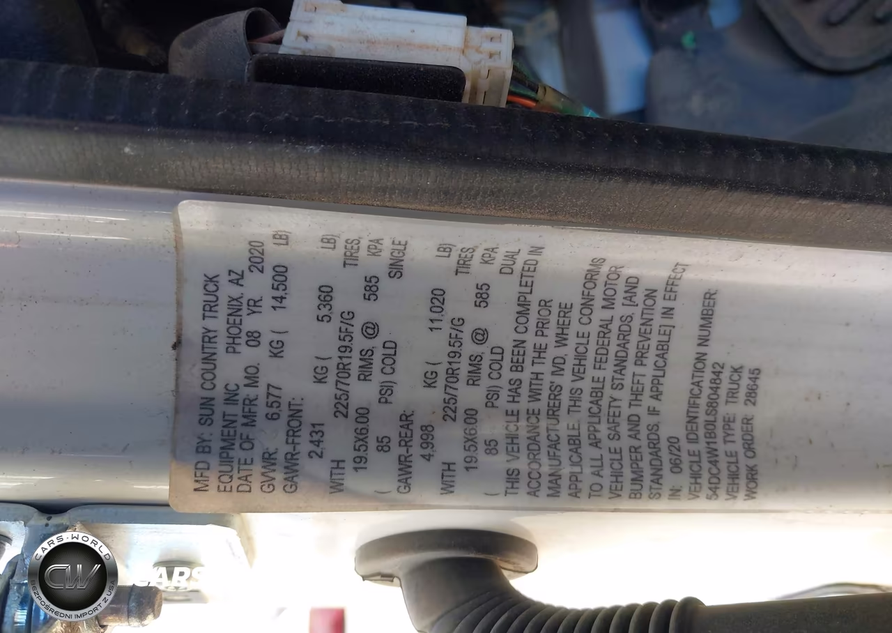 2020 Isuzu Npr Hd VIN:54DC4W1B0LS804842 - 8
