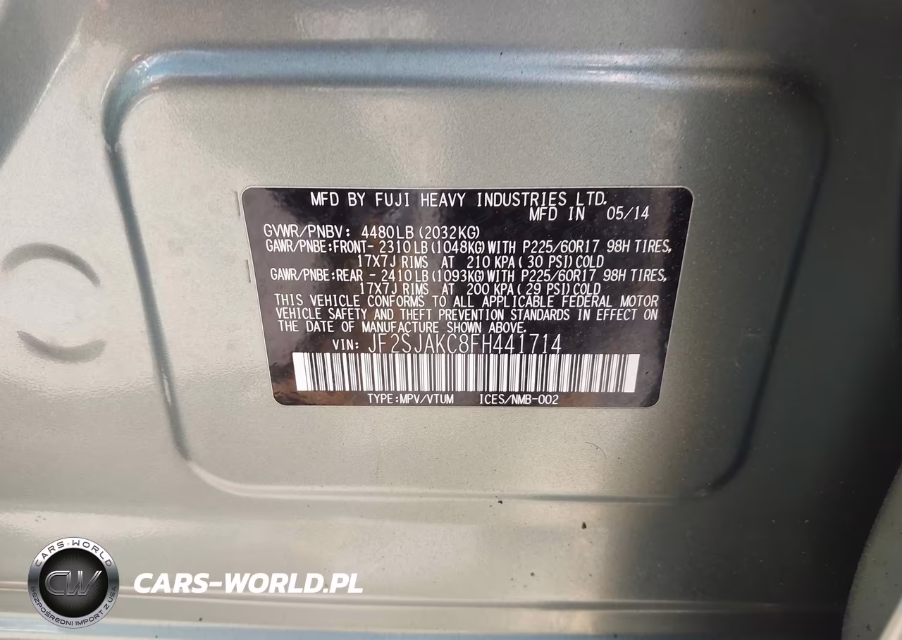 2015 Subaru Forester 2.5I Limited VIN:JF2SJAKC8FH441714 - 9