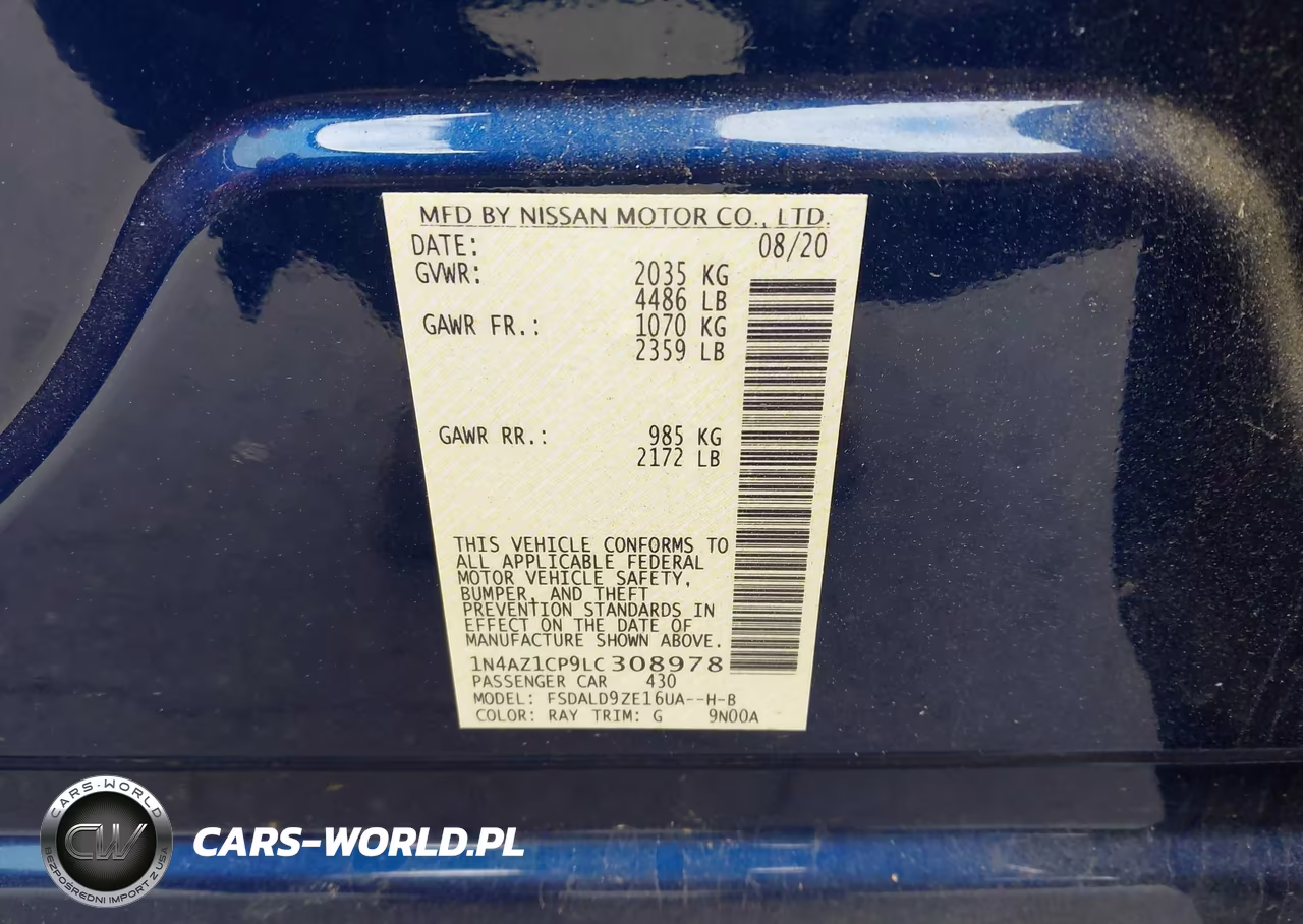2020 Nissan Leaf Sv 40 Kwh VIN:1N4AZ1CP9LC308978 - 9