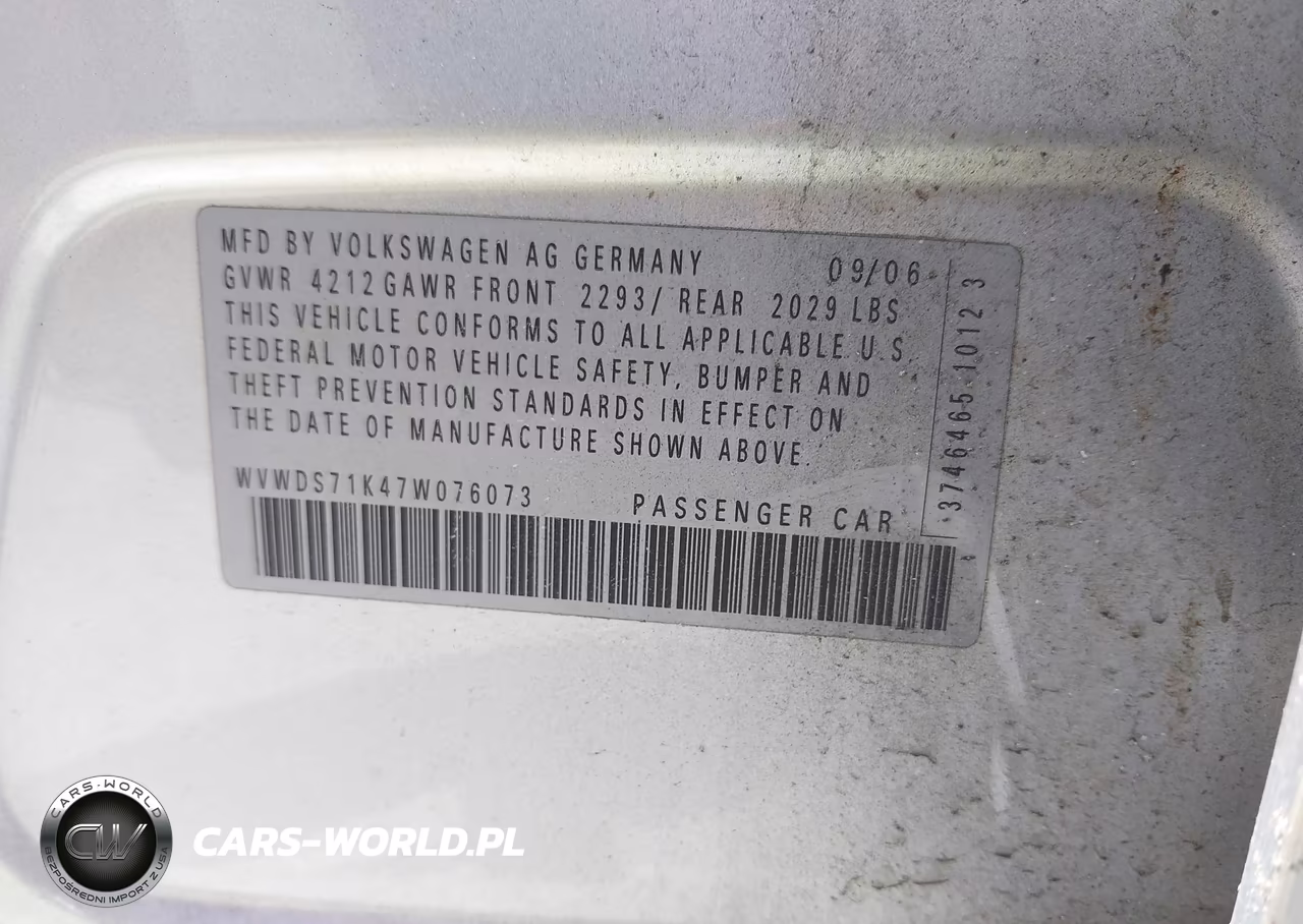 2007 Volkswagen Rabbit 4-Door VIN:WVWDS71K47W076073 - 9