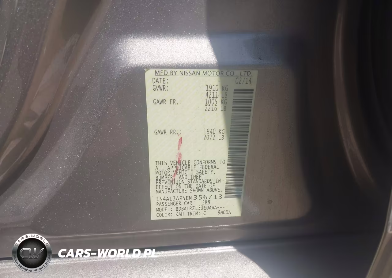 2014 Nissan Altima 2.5 S VIN:1N4AL3AP5EN356713 - 9