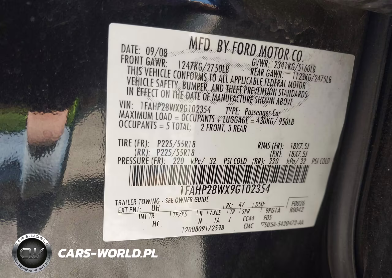 2009 Ford Taurus Limited VIN:1FAHP28WX9G102354 - 9