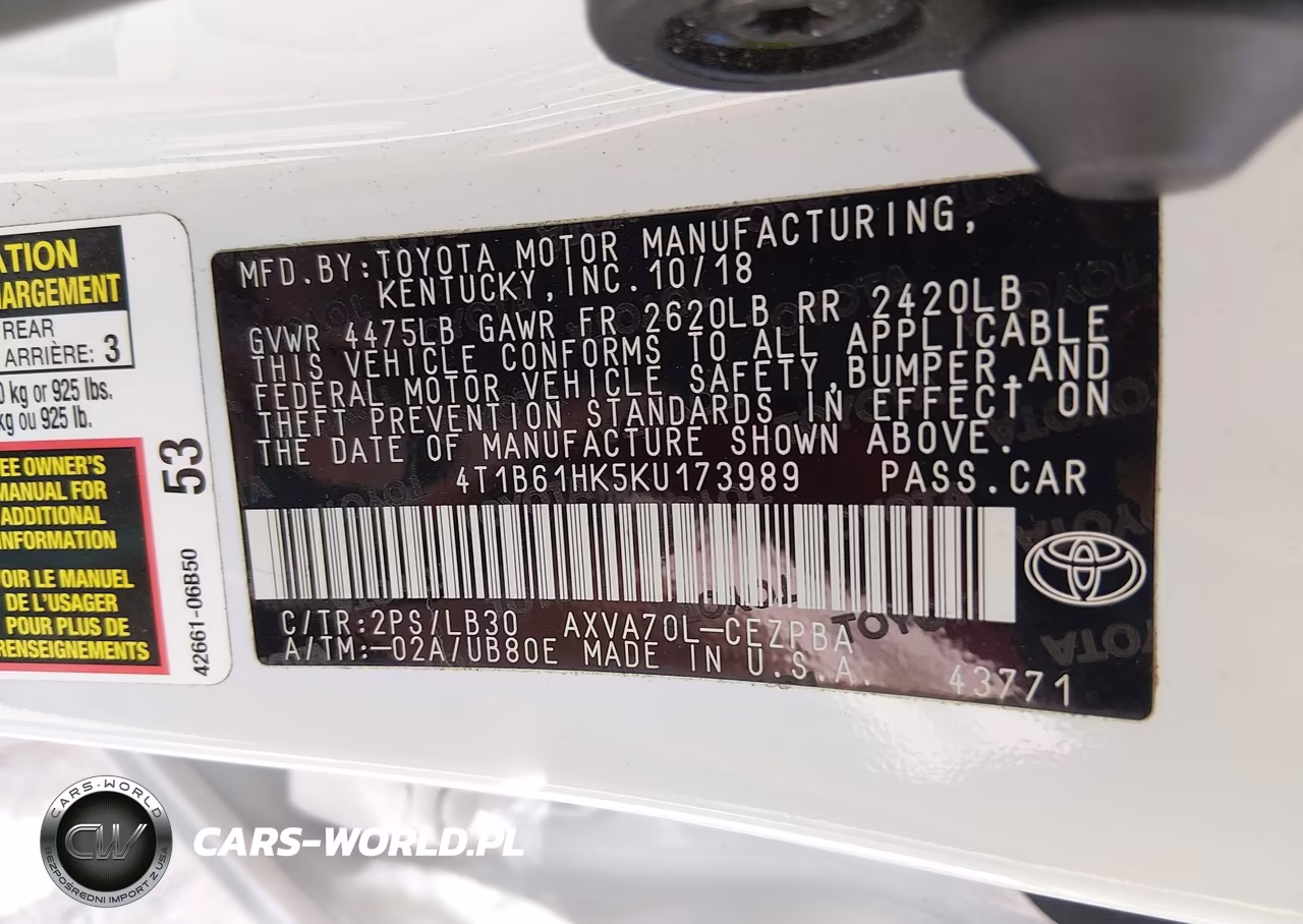 2019 Toyota Camry Xse VIN:4T1B61HK5KU173989 - 9