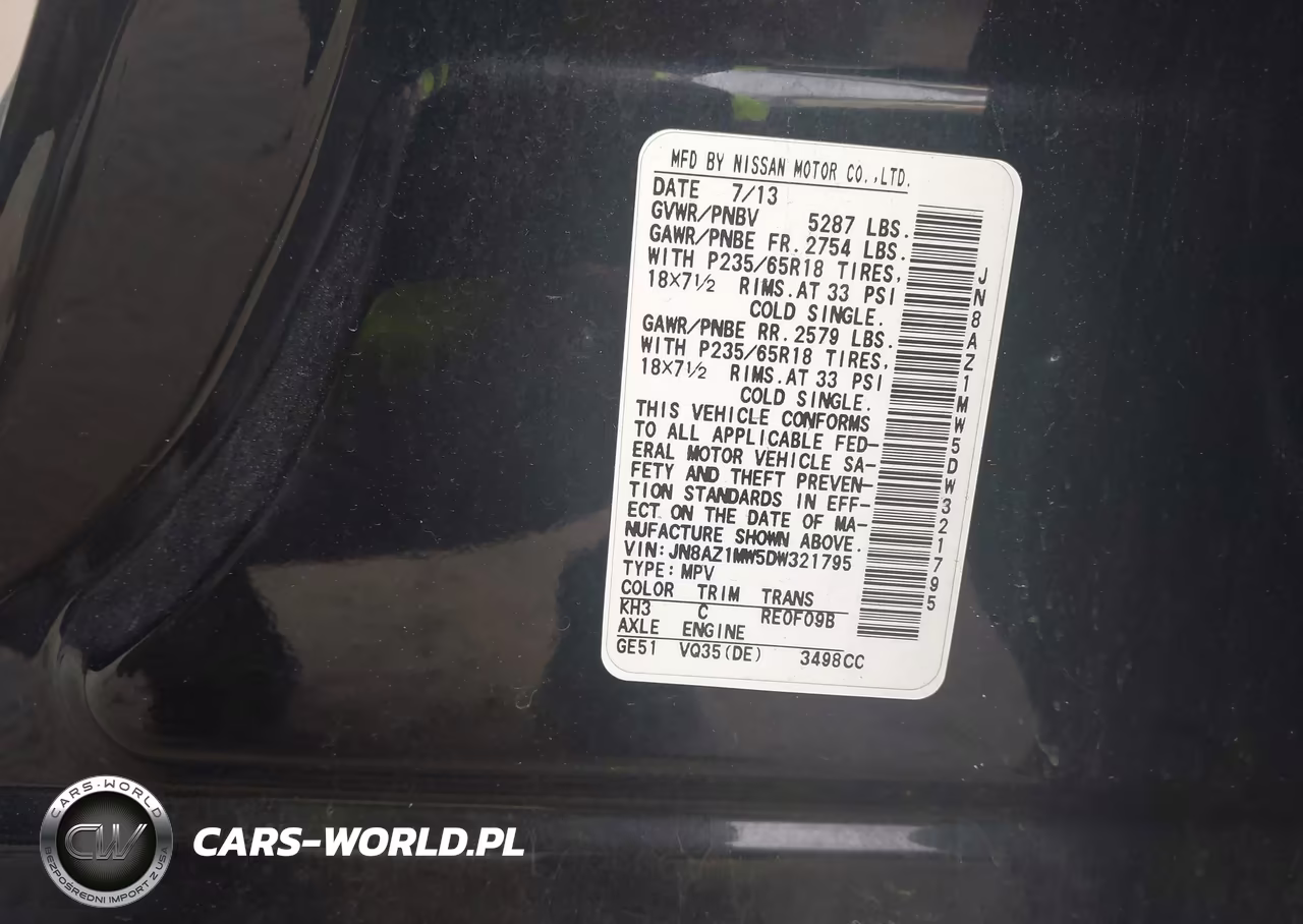 2013 Nissan Murano Sl VIN:JN8AZ1MW5DW321795 - 9