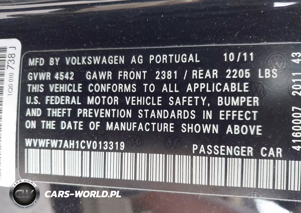 2012 Volkswagen Eos Executive VIN:WVWFW7AH1CV013319 - 9