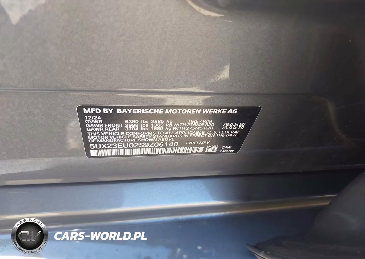 2025 BMW X5 xDrive40I VIN:5UX23EU02S9Z06140 - 9
