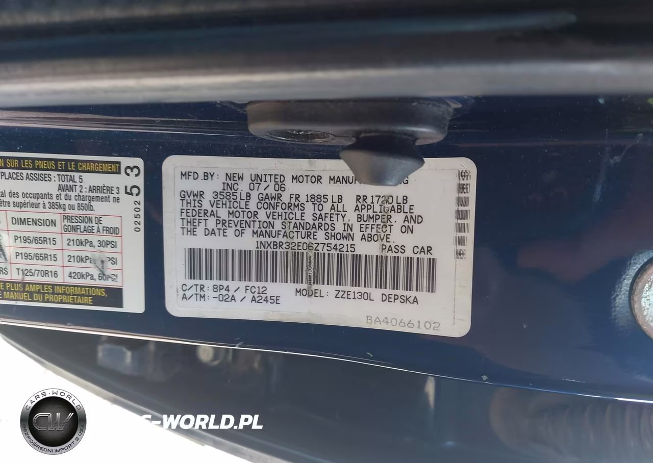 2006 Toyota Corolla S VIN:1NXBR32E06Z754215 - 9