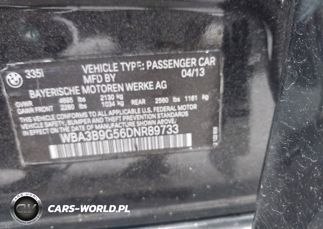 2013 BMW 335I xDrive VIN:WBA3B9G56DNR89733 - 9