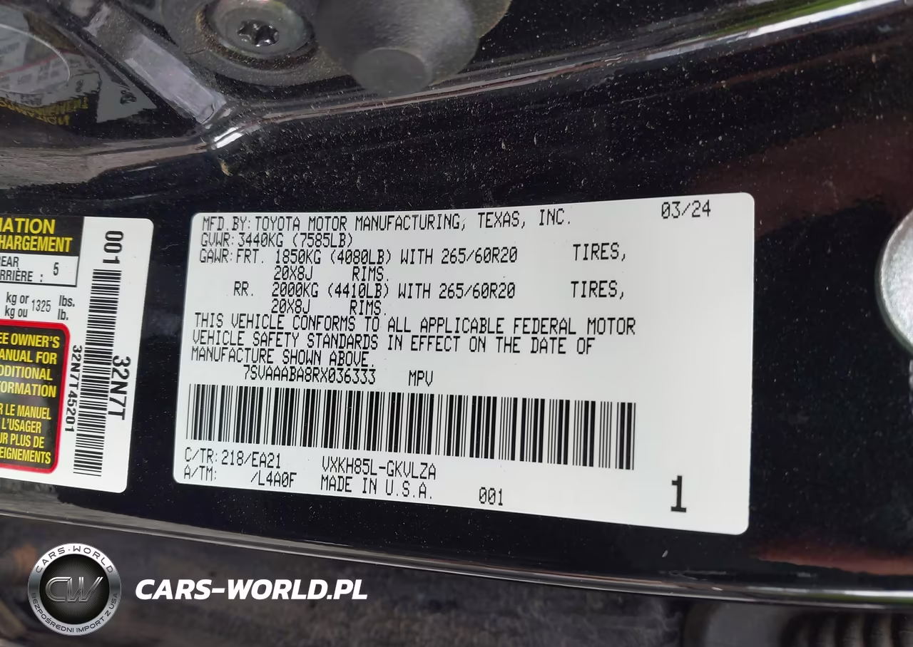 2024 Toyota Sequoia Limited VIN:7SVAAABA8RX036333 - 9