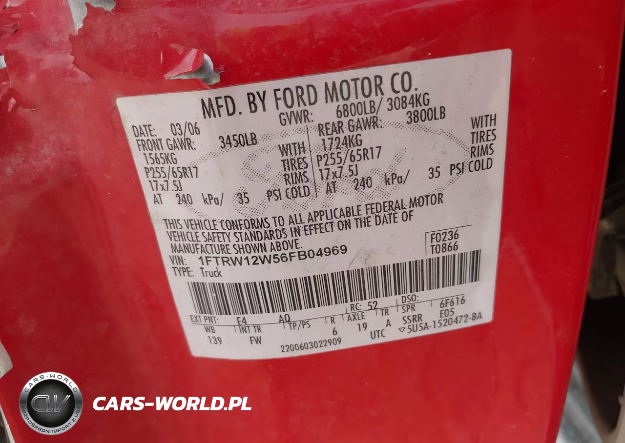 2006 Ford F-150 Xlt VIN:1FTRW12W56FB04969 - 9