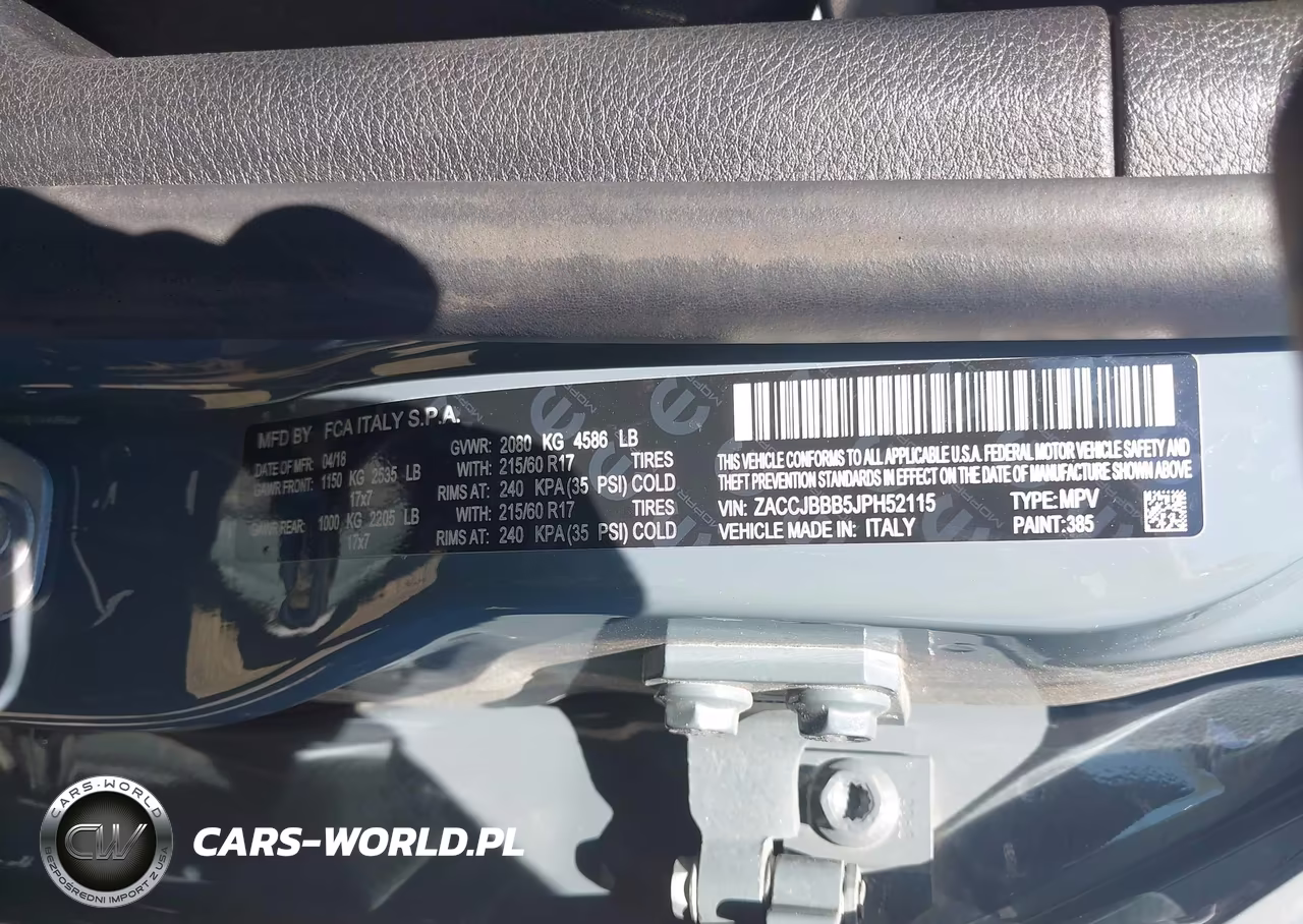 2018 Jeep Renegade Latitude 4X4 VIN:ZACCJBBB5JPH52115 - 9
