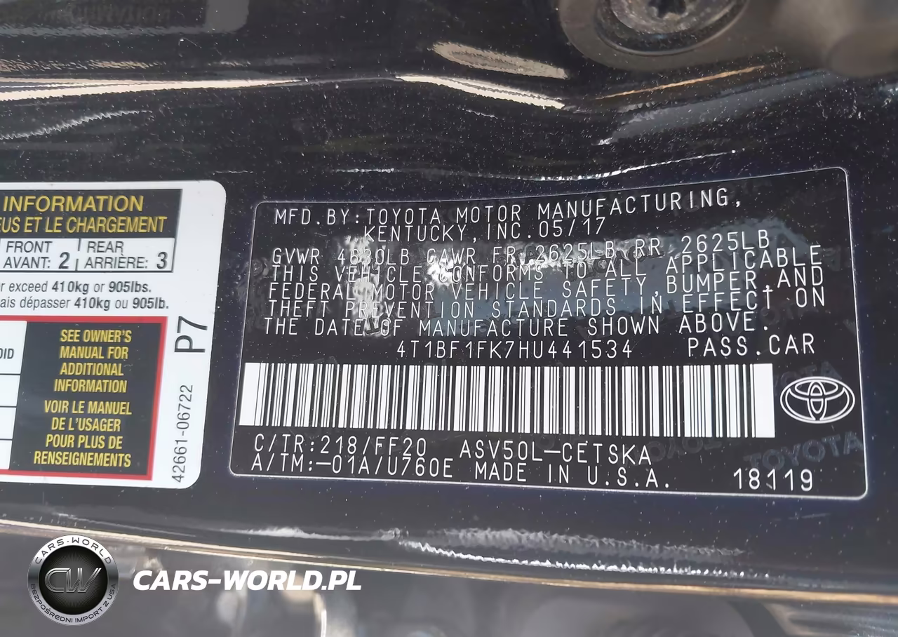 2017 Toyota Camry Se VIN:4T1BF1FK7HU441534 - 9