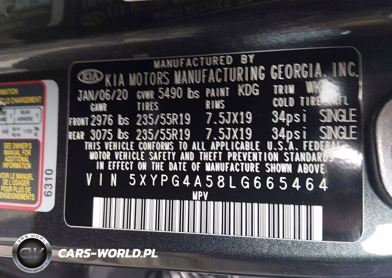 2020 Kia Sorento S V6 VIN:5XYPG4A58LG665464 - 9