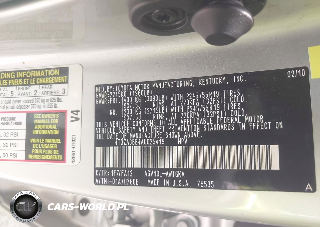 2010 Toyota Venza VIN:4T3ZA3BB4AU025419 - 9