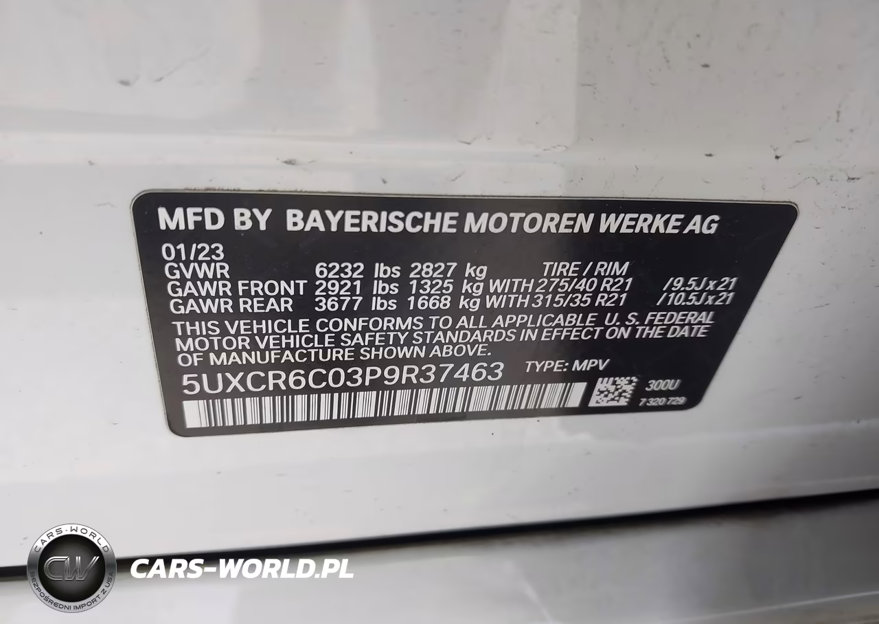 2023 BMW X5 xDrive40I VIN:5UXCR6C03P9R37463 - 9