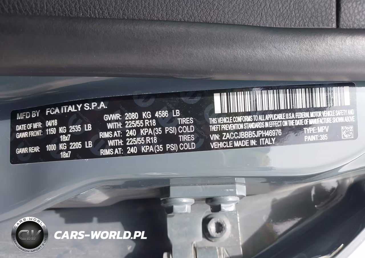2018 Jeep Renegade Altitude 4X4 VIN:ZACCJBBB5JPH46976 - 9