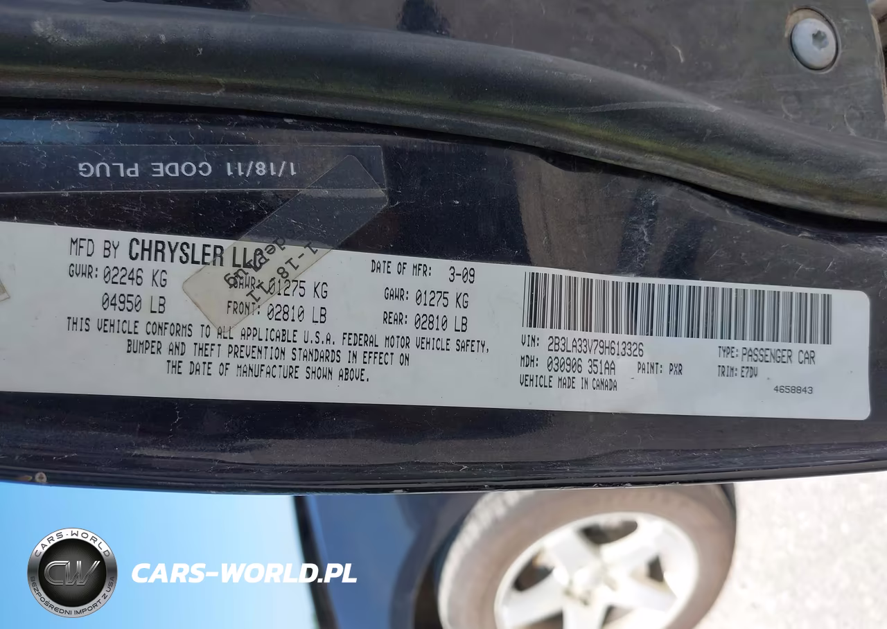 2009 Dodge Charger Sxt VIN:2B3LA33V79H613326 - 9