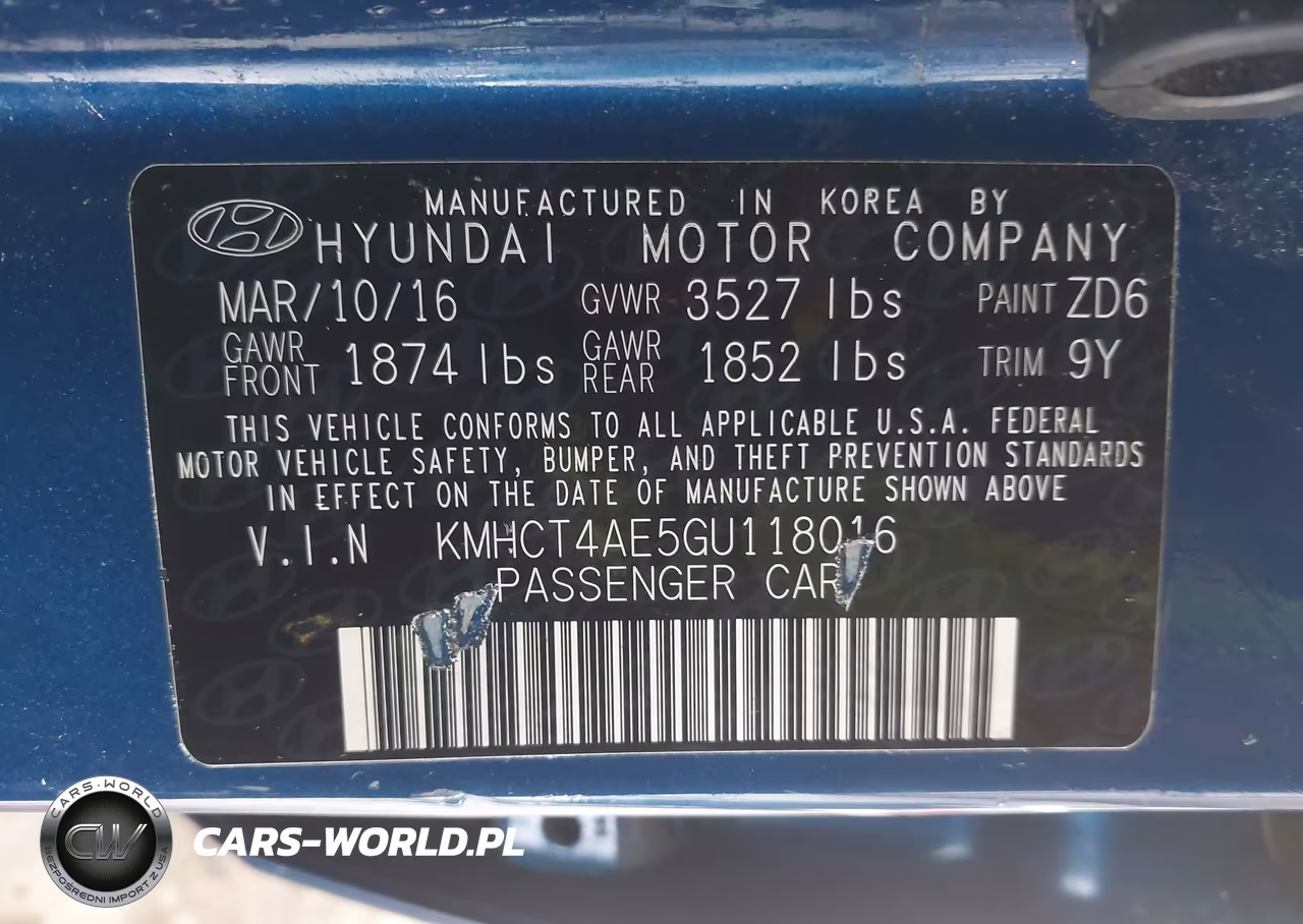 2016 Hyundai Accent Se VIN:KMHCT4AE5GU118016 - 9